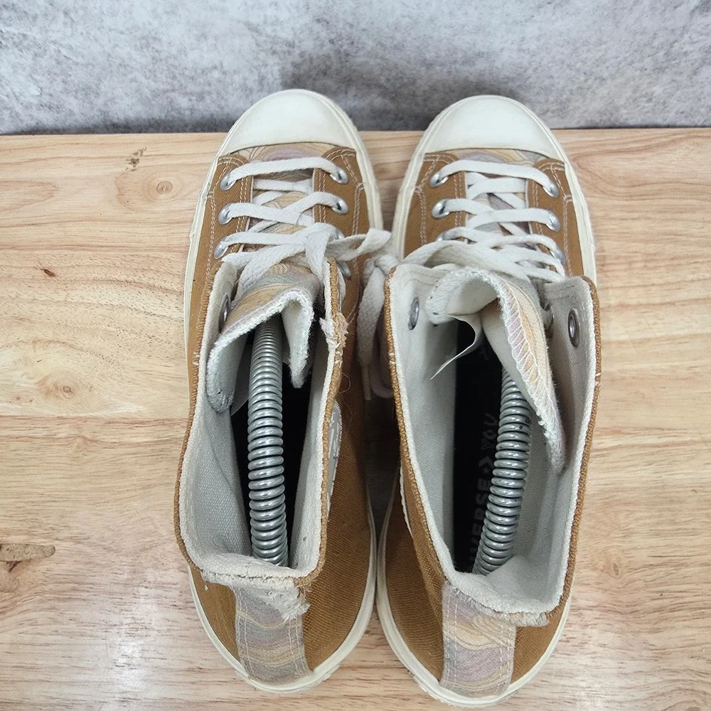 Converse Chuck Taylor All Star Lift Platform Sneaker Womens 8.5 Custom Brown WAY